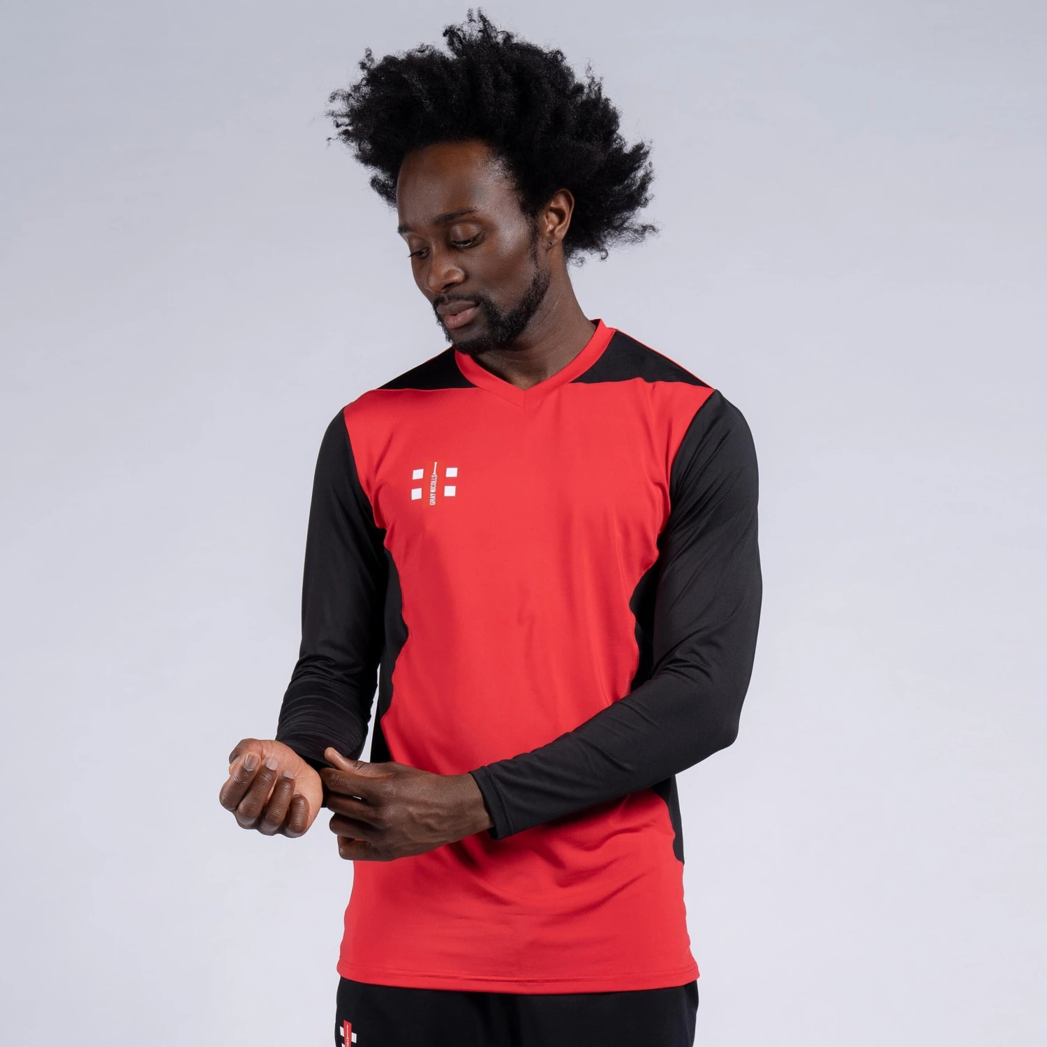 Pro Performance T20 L/S Playing Shirt,Red/Black,Junior