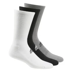 ADIDAS Mens Golf Crew Socks (Pack Of 3) (Black/White/Grey)