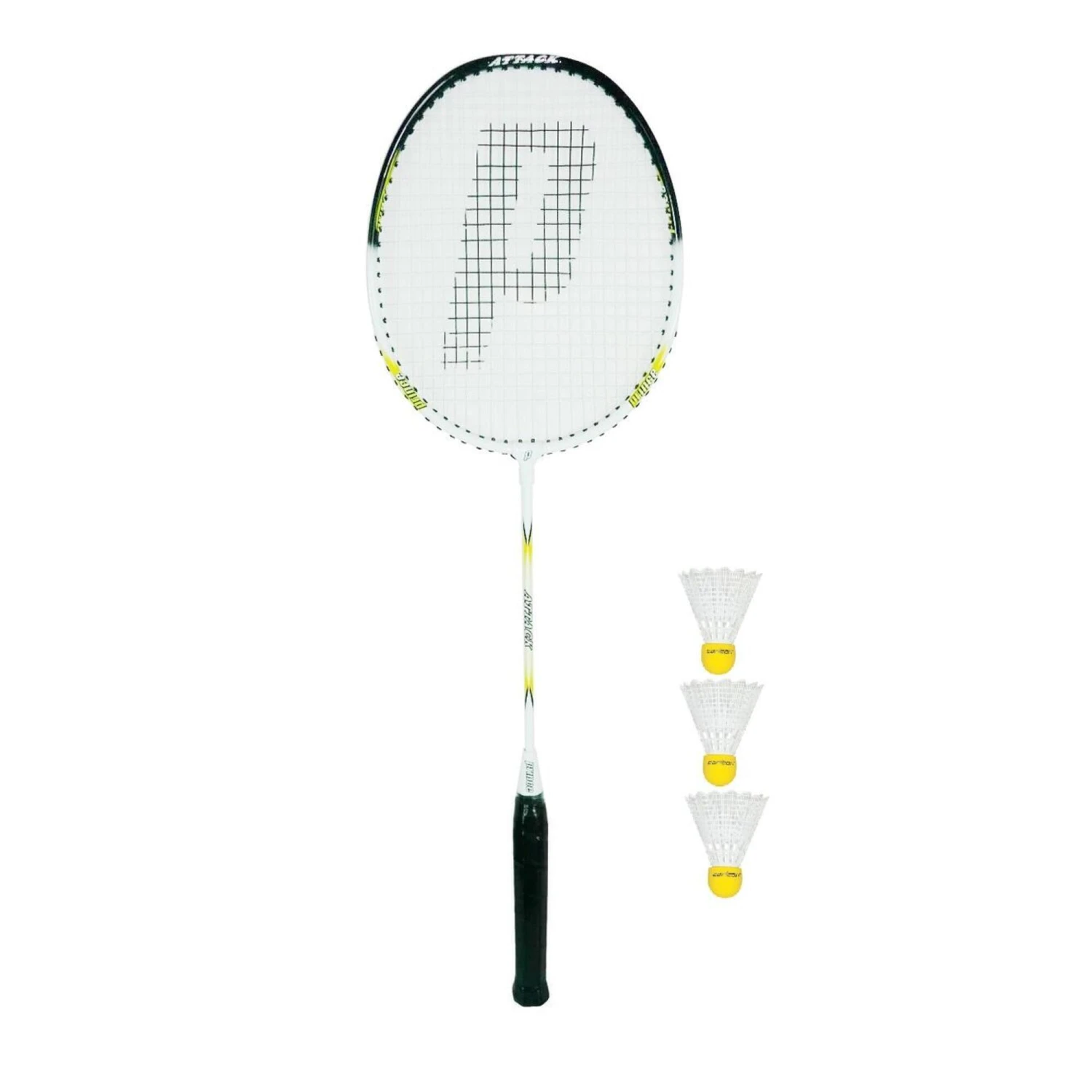 Prince Attack Badminton Racket & 3 Shuttlecocks
