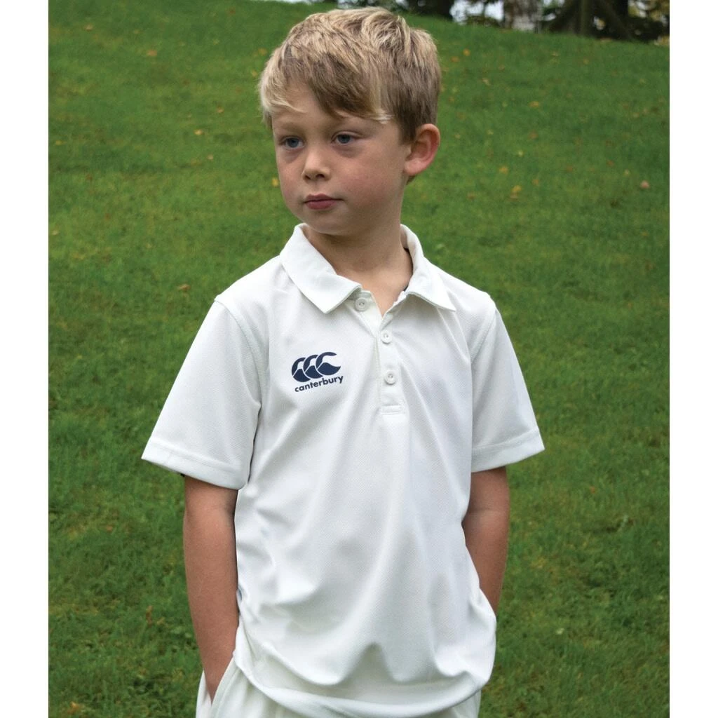 Canterbury Childrens/Kids Short Sleeve Cricket Shirt (Cream) - Image 3