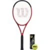 Wilson Clash 100UL V2.0 Tennis Racket & 3 US Open Tennis Balls