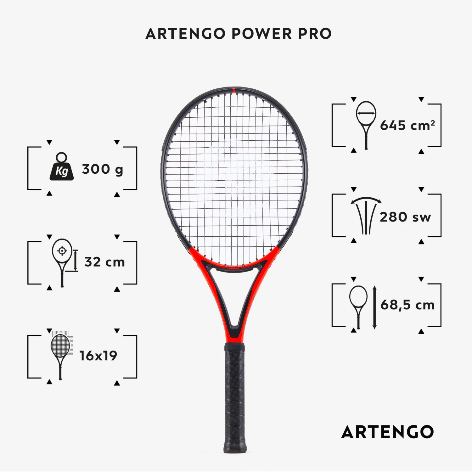Artengo Adult Tennis Racket Power Pro TR990 300g - Image 2