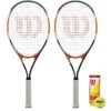 Wilson Matchpoint XL Tennis Racket Twin Set & 3 Tennis Balls