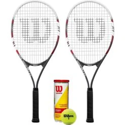 Wilson Fusion XL Tennis Twin Racket Bundle Includes 3 Tennis Balls