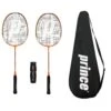 2 X Prince Power Vortex Badminton Rackets + Covers & 6 Shuttles