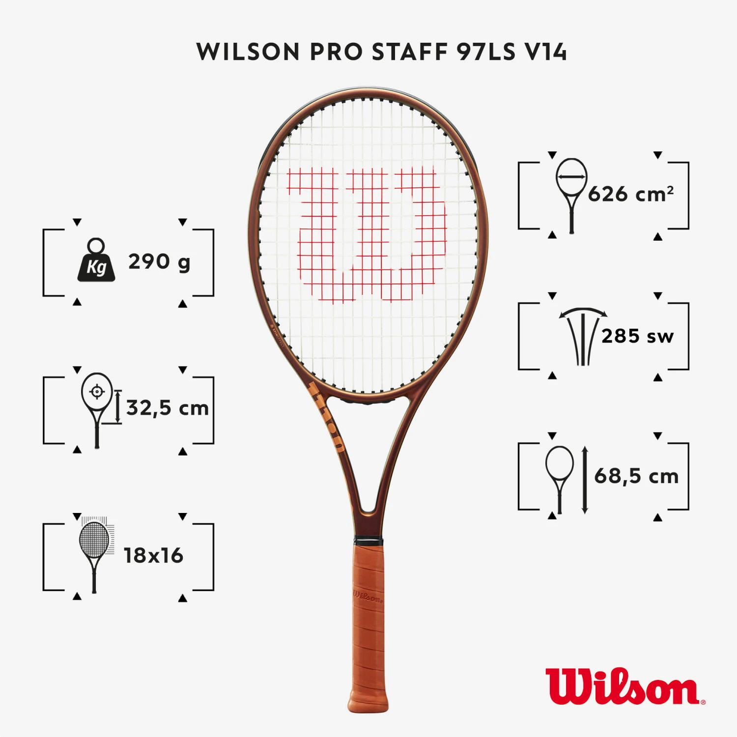 Wilson Adult Tennis Racket Pro Staff 97LS V14 290 G - Image 2