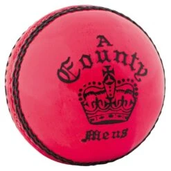 Mens County Leather Crown Cricket Ball (Pink)
