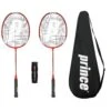 2 X Prince Power Warrior Badminton Rackets + Covers & 6 Shuttles