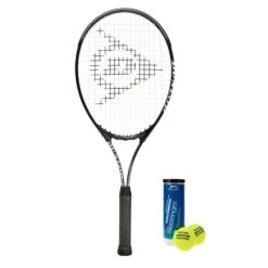 Dunlop Nitro 27 Tennis Racket + Cover & 3 Tennis Balls