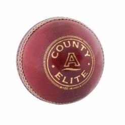 Childrens/Kids County Elite A Leather Cricket Ball (Red)
